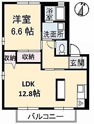シェル・エトワールB 1LDKの間取図画像