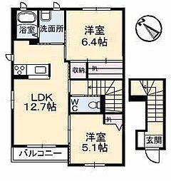 エテルグリーアA 2LDKの間取図画像