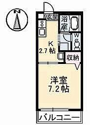 コーポ・アリメント 1Kの間取図画像