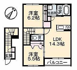 アクアヴィーヴォA 2LDKの間取図画像