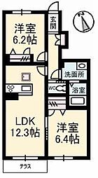 GrandBouquetB 2LDKの間取図画像