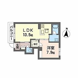 Ottie 1LDKの間取図画像