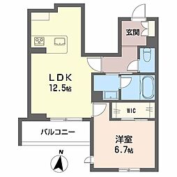 インセプション 1LDKの間取図画像
