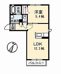 プランタン 1LDKの間取図画像