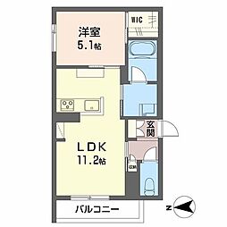 カワセミカーサ 1LDKの間取図画像
