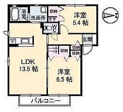 ビットミストラルC 2LDKの間取図画像
