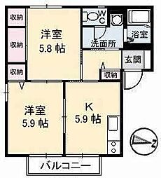 ビットミストラルB 2Kの間取図画像