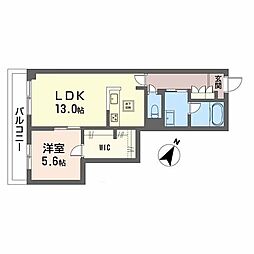シャーメゾン シティ ルイーレ 1LDKの間取図画像