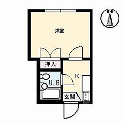 ぴのきお 2階1Kの間取り