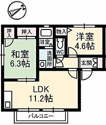 ディアス200B 2LDKの間取図画像
