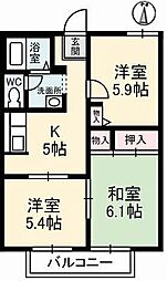 メゾンドグレープC 3Kの間取図画像