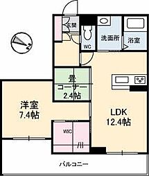 シャーメゾン湯所久松テラス 1LDKの間取図画像