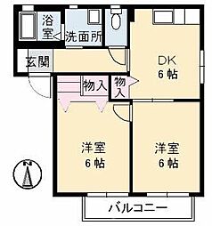 ファミーユ中野　Ａ棟 A0101 1階2Kの間取り