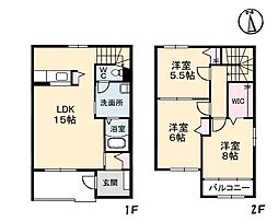 クラビス　Ａ棟 1階3LDKの間取り