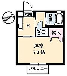 ヴィラージュ 1Kの間取図画像