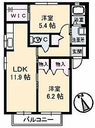 ダンデライオン　Ｅ棟 1階2LDKの間取り