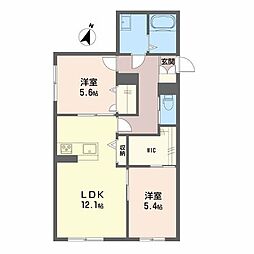 Noce堂形 2LDKの間取図画像