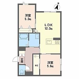 Ｎｏｃｅ堂形 1階2LDKの間取り