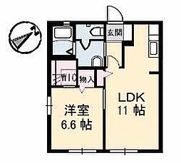 ＡＬＥＸ 2階1LDKの間取り