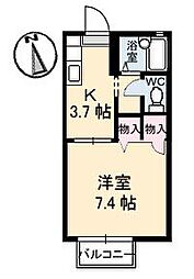 アーバンシー 1Kの間取図画像