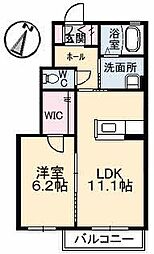 シャーメゾンみきハウス 1LDKの間取図画像