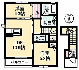 ロバスト 2LDKの間取図画像