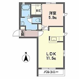 グランディール3 1LDKの間取図画像