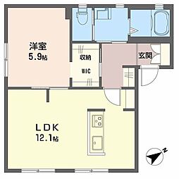 レジデンス新涯　Ｅ棟 E0101 1階1LDKの間取り