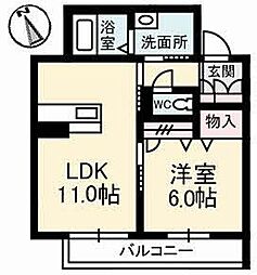 ウィステリア新涯 1LDKの間取図画像