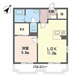 nfツインズB 1LDKの間取図画像