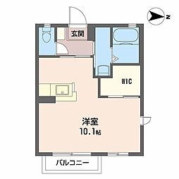 パラシオンZen ワンルームの間取図画像