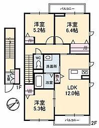 セレナガーデンD 3LDKの間取図画像