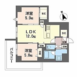 ラヴェール横川 3階2LDKの間取り