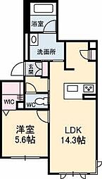 シャーメゾンアルタミラ府中 1階1LDKの間取り
