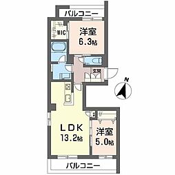 Azure東雲 2LDKの間取図画像