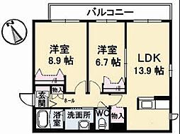 シャーメゾン庚午 2LDKの間取図画像