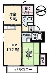 シャーメゾン己斐B 2LDKの間取図画像