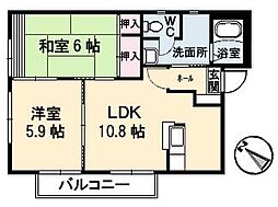 フレグランス草津東 2LDKの間取図画像