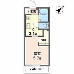 セフィラ・渋木 1Kの間取図画像