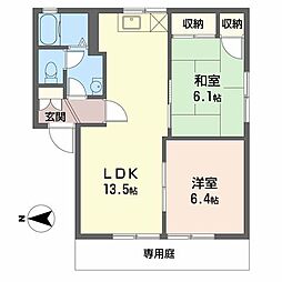 パークサイド・イズミD号館 2LDKの間取図画像
