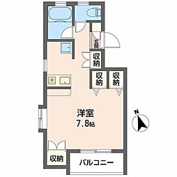 ファイブヒルズ ワンルームの間取図画像