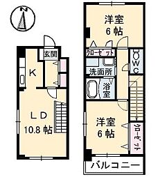 ファミールアビタシオン 2LDKの間取図画像