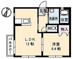 ハイマート（Ｈｅｉｍａｔ） 2階1LDKの間取り