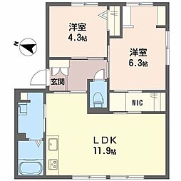 コーポ松浦C 2LDKの間取図画像
