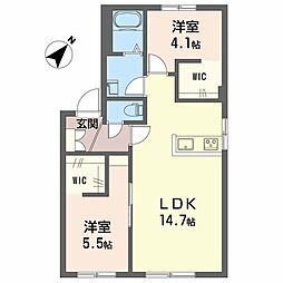 ヴィラ・シーハイル 2LDKの間取図画像