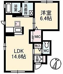 シャーメゾン温品 A0101 1階1LDKの間取り