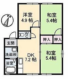 タカセコーポC 3DKの間取図画像