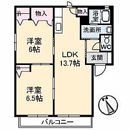 シャーメゾン古市橋A 2LDKの間取図画像