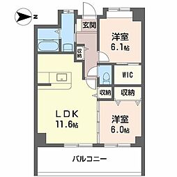ヴィラージュ緑井 2LDKの間取図画像