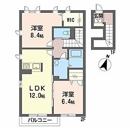 T'sハウス馬木C 2LDKの間取図画像